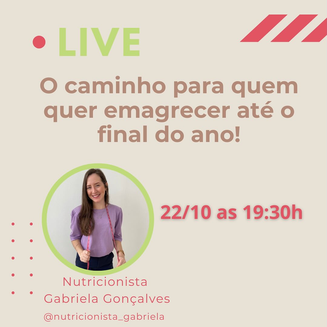 Mulher, se você quer emagrecer ainda esse ano, não pode perder essa live!
Vou te mostrar de forma prática como lidar com os maiores vilões do emagrecimento feminino e te apresentar uma forma de acelerar o seu emagrecimento 🤩

Te vejo amanhã às 19:30h! Envia pra uma amiga que precisa ver essa LIVE também!

Nutricionista Gabriel Gonçalves - Nutrição Funcional na Saúde da Mulher 🍎🧬